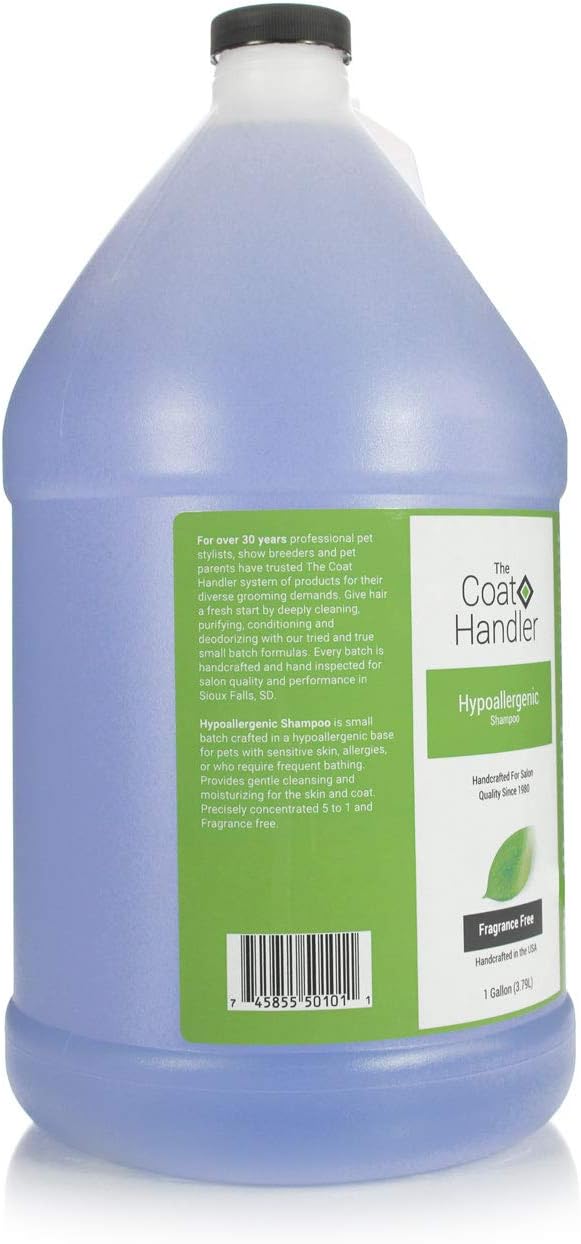 The Coat Handler Hypoallergenic Dog Shampoo, 1 Gallon - All Natural Ingredients, for Pets with Sensitive Skin, Hypoallergenic, 5 to 1 Concentration, Non-Scented