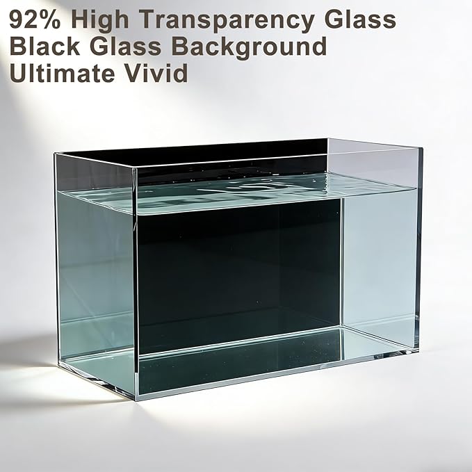 3.2 Gallon Fish Tank, Nano Nature Aquarium Kit,Small Aquarium Starter Kit,Ultra-Clear Rimless Desktop Small Aquarium with Filter and Light for Betta,Shrimp,Goldfish.Black Glass