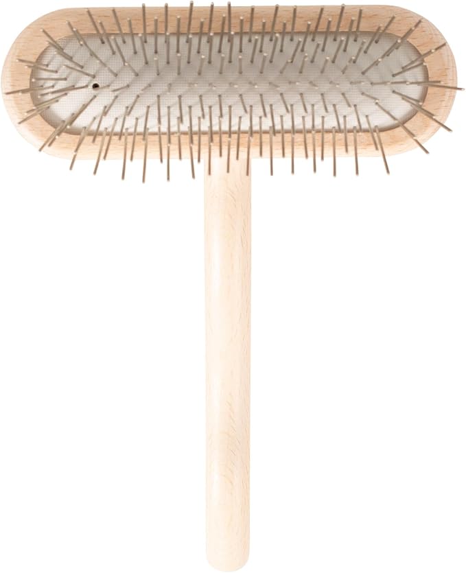 Chris Christensen Original Series 27 mm T-Brush - Dog & Cat Grooming Brush, Groom Like a Professional, Stainless Steel Pins, Lightweight Beech Wood Body, Ground and Polished Tips
