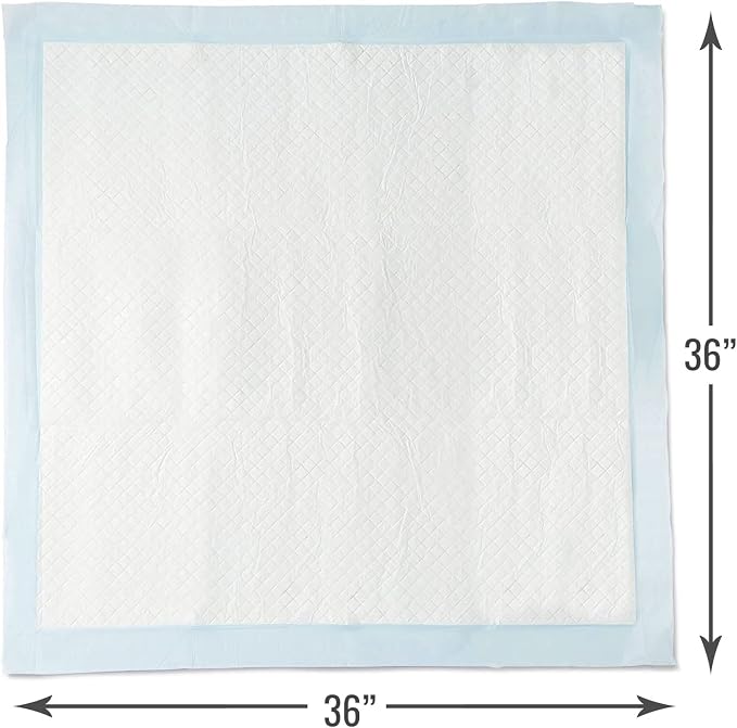 DMI Extra Large 36" x 36", 50 Count, Ultra Protective Incontinence Bed Pads for Women and Men, Elderly, Kids Bed Wetting, Absorbent Chucks, Furniture Protection, FSA/HSA