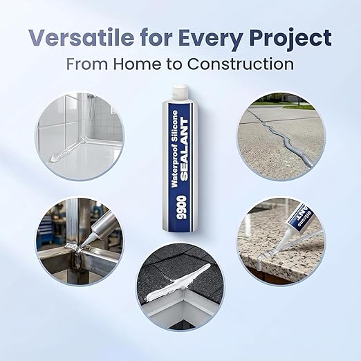 Waterproof Structural Adhesive Sealant - 9900 Super Bonding Glue, UV-Resistant Strong Sealing Compound for Roof, Bathroom, Tile, Multi-Surfaces (Clear)
