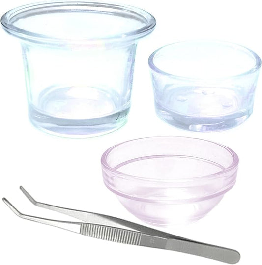 Reptile Glass Feeding Dish Food Water Bowl Feeder Bowl Cup Basin Fit for Small Pets Reptile Lizard Spider Scorpion, 3 Kinds of Capacity, 0.5 Oz,1.4 Oz, 1.7 Oz
