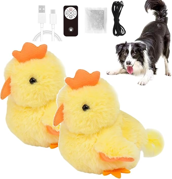 Flying Bat Dog Toy, 2026 New Flying Bat Toy for Dogs, Flapping Wings Interactive Pet Toy with Chirping Engages Cats and Dogs, Detachable USB Rechargeable, Hanging and Ground Play ，Chick：2PCS