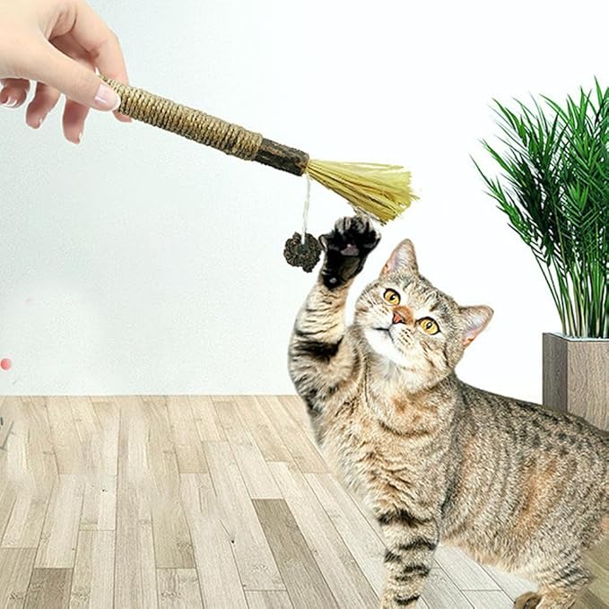 4 Pcs Puriq Natural Silvervine Dental Sticks,Silvervine Sticks for Cats, Interactive Cat Chew Stick for Teeth Cleaning, Scratch & Bite Resistant, for Indoor Kitty Fresh Breath
