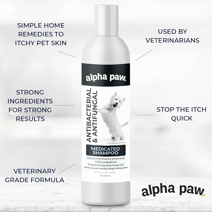 Smiling Paws Pets Medicated Grooming Kit Including: Wipes, Shampoo, and Brush for Dogs & Cats