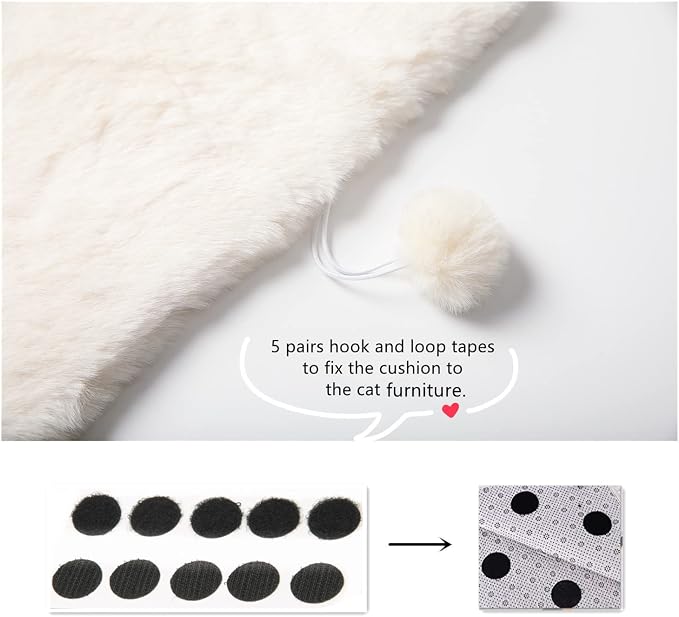 SHENGOCASE 2-Pack 16" Square Faux Rabbit Fur Cat Dog Bed Cushion Pad Mat, Cat Tree Tower Replacement Cushion Pad, Pad for Window Perch, Cat Dog Carrier House Cage Crate Kennel Furniture