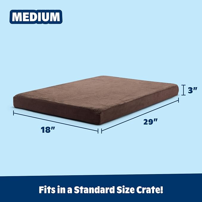 BarkBox Orthopedic Dog Bed - Medium | with Memory Foam - Comfortable, Durable & Machine Washable Pet Bed - Espresso