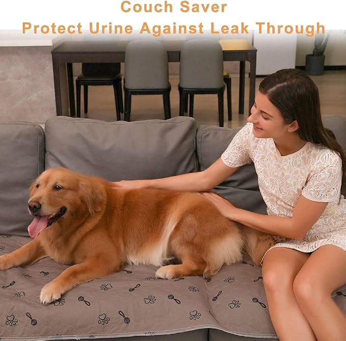 Peepeego 2Pack Pee Pads 36"x72"+Free Dog Comb, Waterproof Rugs Washable, Non Slip
