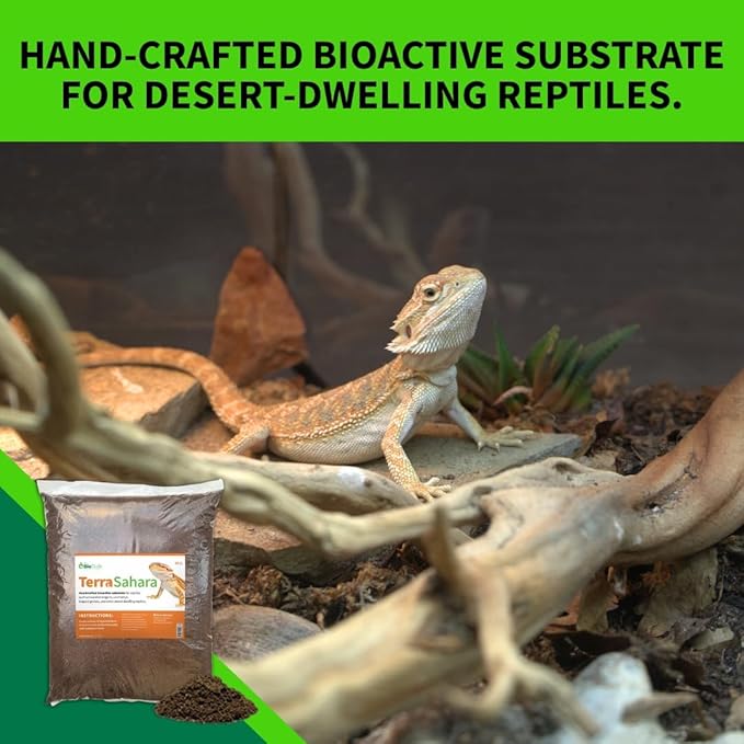 The Bio Dude Terra Sahara Bioactive Reptile Substrate 36 quarts for terrariums and vivariums. Bioactive Substrate for Bearded Dragons, Uromastyx, Leopard Geckos and More!