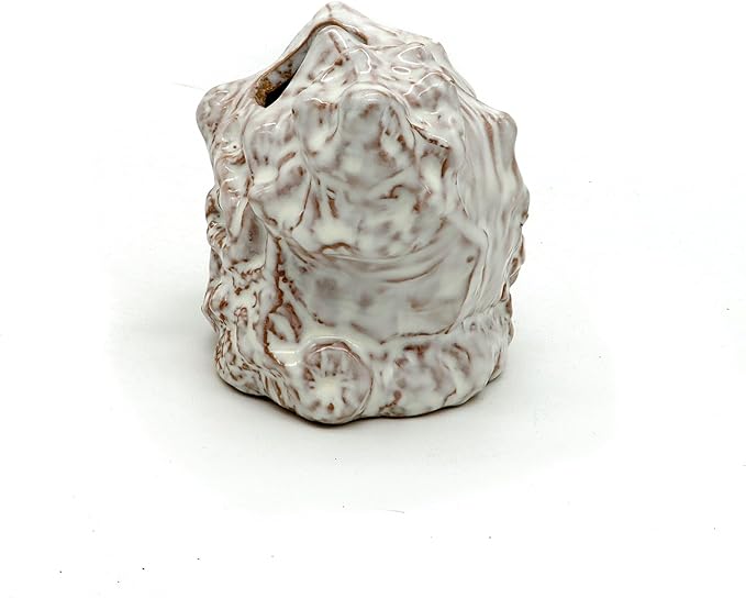 Aquarium Decorations Cave Ceramic Sea Shell Decor, Rock Cave Decor for Shrimp Cichlid Hiding Fish Tank (Sea Shell A)