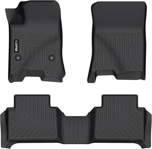 Floor Mats for Chevrolet Chevy Colorado 2023-2025 2026(Crew Cab) & GMC Canyon 2023-2026 All Weather Protection TPE Heavy Duty Automotive Floor Liners Custom Front& 2nd Row Accessories, Black