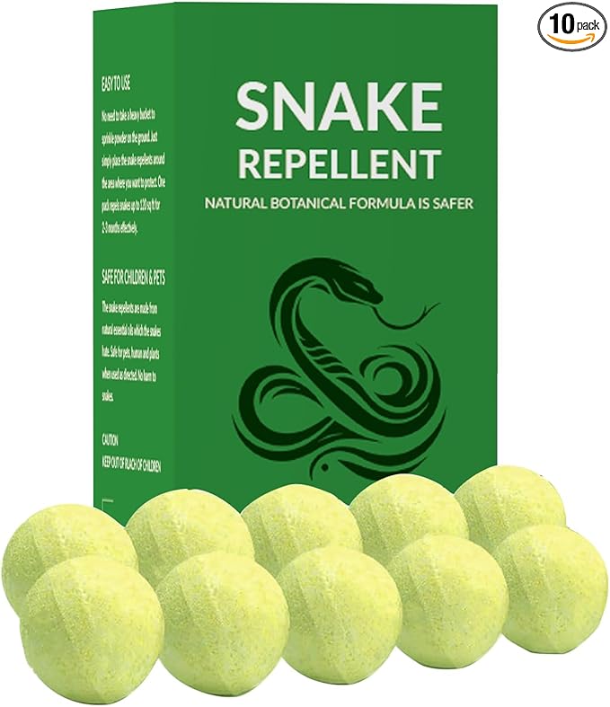 Snake Repellent Balls, Snake Repellent for Yard Powerful, Snake Repellant Pet Safe, Keep Snakes Away, Snake Repellant Indoor, Snake Deterrent Outdoor-10P