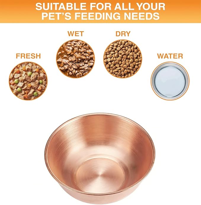 99.99% Pure Copper Pet Bowl, 5-Inch Copper Dog Bowl. This is A Small Copper Bowl Suitable for Small Household Pets. (1)