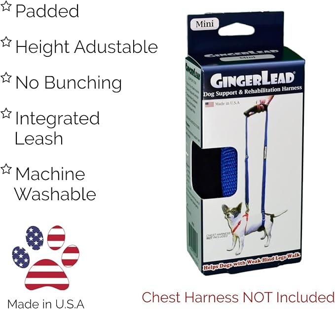 Dog Back Support IVDD Sling Harness, X-Small & Dachshunds | Fits Pets Under 25 lbs and Doxies, Walking Aid for K9s with Disc Disease, Fully Adjustable, Chest Harness NOT Included