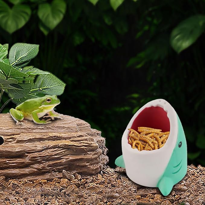 2 Pack Small Reptile Food Dish Plastic Water Bowl for Spider Tarantula Lizard Gecko Frog Snake