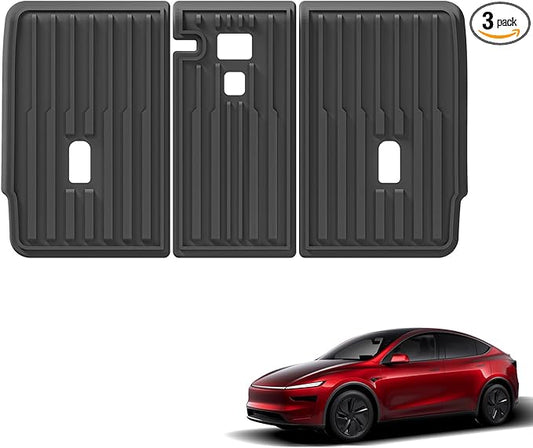Backrest Mats for New 2025 2026 Tesla Model Y Juniper 5-Seats (Not fit Standard) All Weather TPE Rear Back Seat Covers Accessories Interior Black