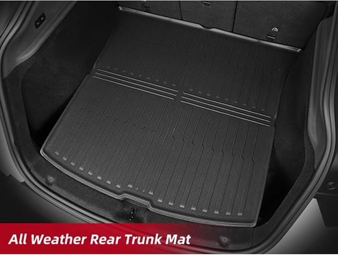 Rear Cargo Liners for New 2025 2026 Tesla Model Y Juniper 5-Seats All Weather TPE Trunk Mat Cargo Mat Accessories Interior Black