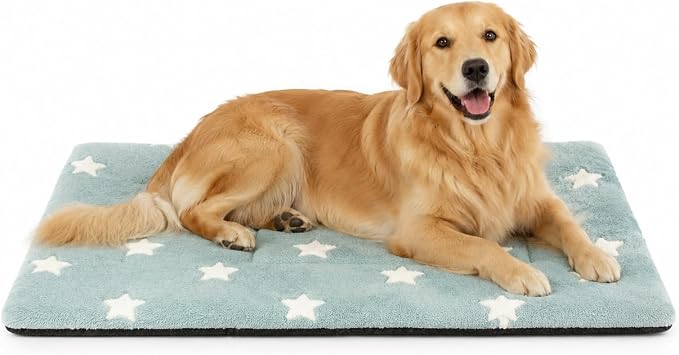 Mora Pets Dog Crate Pad Dog Kennel Bed Mat for Large Dogs Washable Cute Star Pet Bed for 36 inch Cage Ultra Soft Flat Puppy Cat Cushion for Cozy Sleeping Anti-Slip Blue 36 x 23 | Soft Dog Bed Mat, Crate Pad for Dog Cages Cozy Sleeping Liner, Pet Pillow...