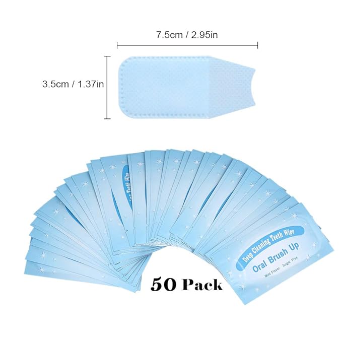 Mint-Flavored Oral Finger Wipes Teeth whitening Wipes Oral Cleaning Wipe (50 Pcs)