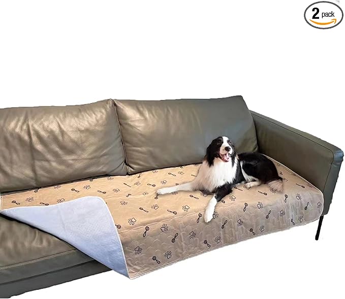 Peepeego 2Pack Pee Pads 36"x72"+Free Dog Comb, Waterproof Rugs Washable, Non Slip