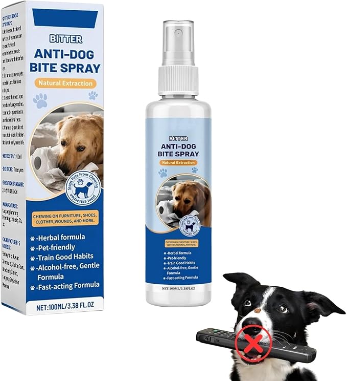 No Chew Spray for Dogs,Bitter Apple Spray for Dogs to Stop Chewing,Can Effectively Protect The Safety of Furniture,Plant,Shoes, Etc,Safe for People and Pets,Alcohol-Free, Indoor/Outdoor Use,100ML