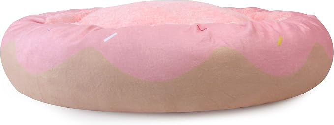 TONBO Soft Plush Small Cute and Cozy Donut Dog Cat Bed, Washer and Dryer Friendly (Donut)