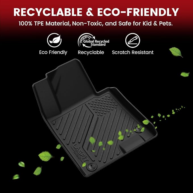 LASFIT Floor Mats & Cargo Mat for Hyundai Sonata 2020-2026 (Only Fit FWD & Gas) / Kia K5 2021-2026 (Only Fit FWD) All Weather TPE Custom Fit Floor Liners for Car Mats Trunk Mats