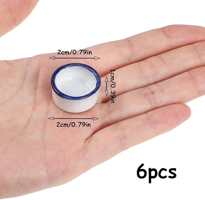 6 Pcs Spider Mini Water Bowl Tarantula Micro Ceramic Water Dish for Spider Tarantula Millipede Tiny Reptile Scorpion Cricket Snail Manti Bugs