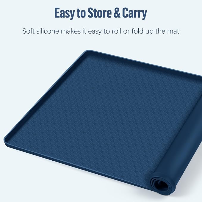 Pee Pad Holder for Dogs 51''x25.6'' Silicone Puppy Pee Pad Tray, Blue | Extra Large Dog Potty Tray Leak-Proof, High Edge, No Spill Training Pads for Floor Protection, No Pee Pads