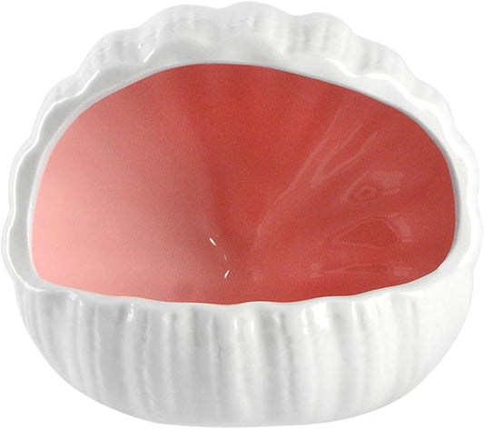 AnRui Cute Ceramic Aquarium Decorations Large Conch Shell-Shaped House Thematic Betta Fish Tank Accessory Decor Ornament Hideout Cave for Fish Playing or Hiding, Pink