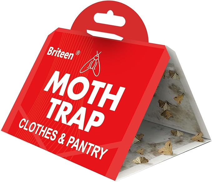 Pantry Moth Traps 10-Pack Safe and Effective for Food and Clothing- Glue Traps with Pheromones for Wool Closet Carpet Food and Cupboard K10