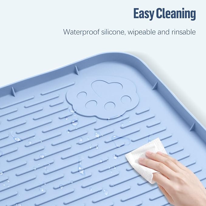 Pee Pad Holder for Dogs 34''x22'' Silicone Puppy Pee Pad Tray, Blue | Extra Large Dog Potty Tray Leak-Proof, High Edge, No Spill Training Pads for Floor Protection, No Pee Pads