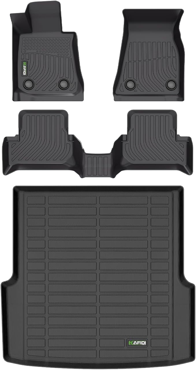 Floor Mats & Cargo Liner Custom for BMW i4 2022-2025 2026 (eDrive35/ eDrive40/ xDrive40/ M50) All Weather Protection TPE Heavy Duty Non-Slip Automotive Floor Liners Full Set Accessories, Black