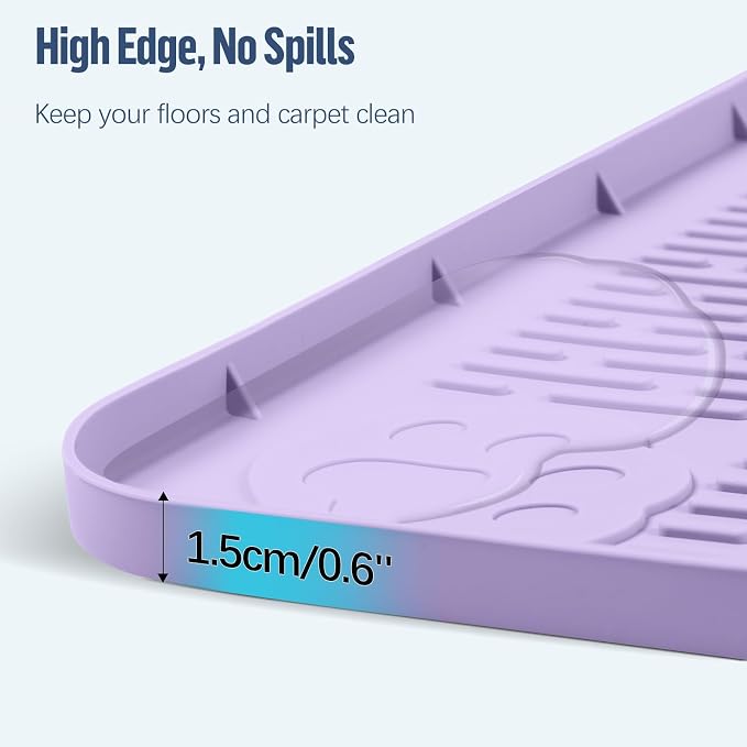Pee Pad Holder for Dogs 40''x28'' Silicone Puppy Pee Pad Tray, Purple | Extra Large Dog Potty Tray Leak-Proof, High Edge, No Spill Training Pads for Floor Protection, No Pee Pads