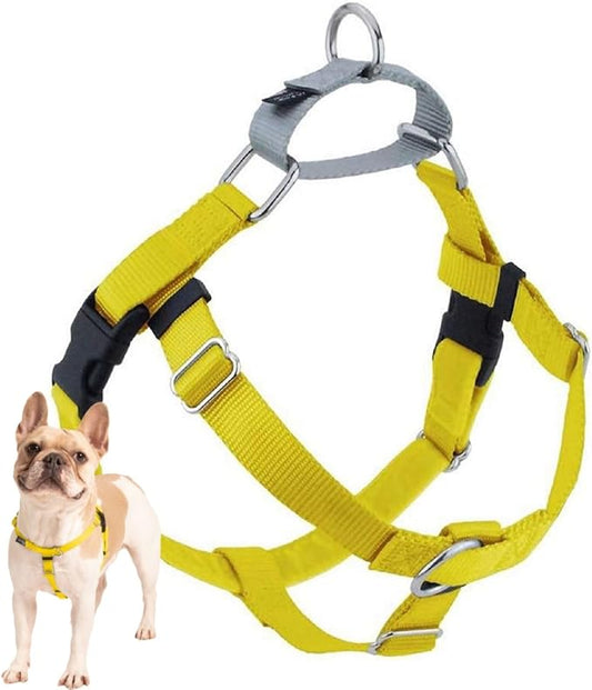 2 Hounds Design Freedom No Pull Dog Harness, Adjustable Harness, Easy Walking & Comfortable Control, Fits Small, Medium & Large Dogs, Solid Colors, Made in USA, 1" LG, Yellow