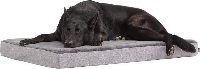 BarkBox Orthopedic Dog Bed - XL | with Memory Foam - Comfortable, Durable & Machine Washable Pet Bed - Grey