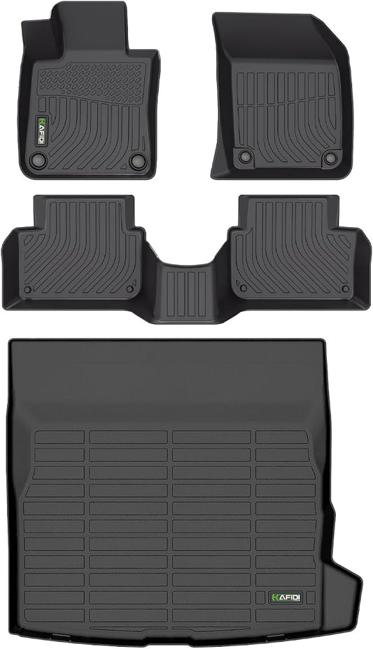 Floor Mats & Cargo Liner Custom for Volvo S60 2019-2025(Not for Recharge) All Weather Protection TPE Heavy Duty Non-Slip Automotive Floor Liners Fits Full Set Accessories, Black