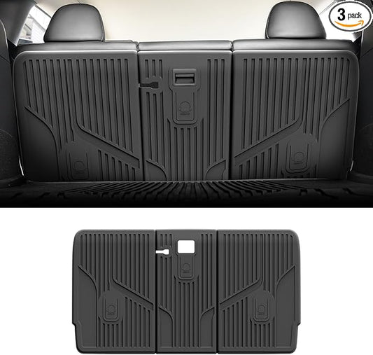 LASFIT Premium Extra Thick Rear Seat Back Covers for Tesla Model Y 2025/2024/2023/2022/2021/2020 | TPE Custom Fit Waterproof Model Y Accessories 5/7 Seater Second Row Back Seat Protector Mat Liner
