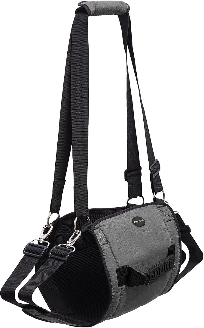 COODEO Dog Carry Sling, Emergency Backpack Pet Legs Support & Rehabilitation Dog Lift Harness for Nail Trimming, Dog Carrier for Senior Dogs Joint Injuries, Arthritis, Up and Down Stairs(L, Black)
