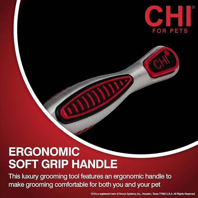 CHI for Dogs Self-Cleaning Slicker Brush, Small Size, 3-Pack | Pivoting head design, fine wire pins, detangles and removes loose hair, for small breed dog coats daily