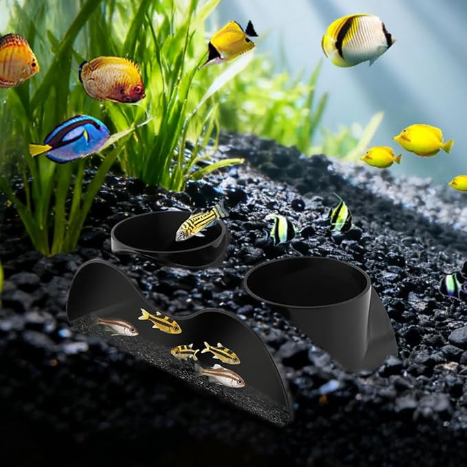 Aquarium Underground Tunnel Cave Fish & Shrimp Under Gravel Tunnel Aquarium Cave Hideout Shrimp and Fish Hiding Caves Shrimps Hideout(Size:Double Holes)