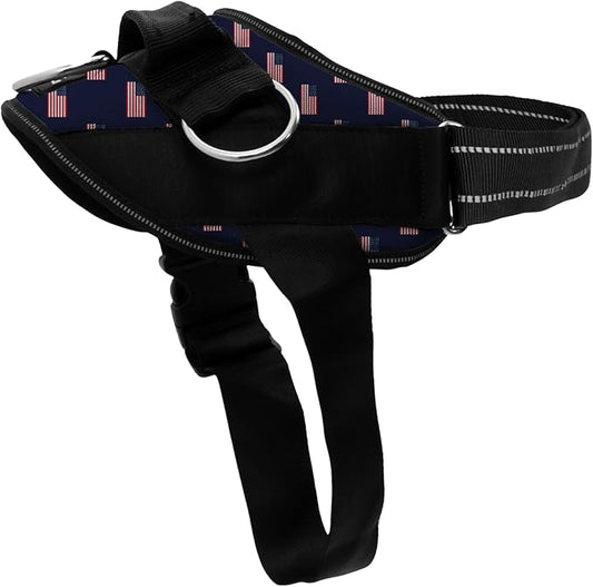 ShawnCo Essential Dog Harness, No-Pull Pet Vest (USA Flag,S) | 3 Leash Clips, Easy On, No-Choke, Reflective, Adjustable Fit, Padded Comfort, Control Handle, For Small, Medium & Large Dogs