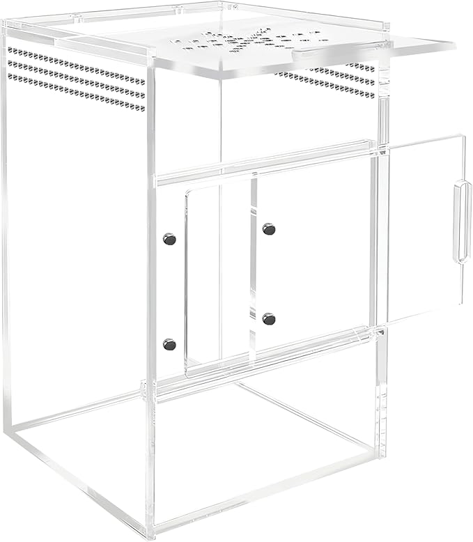 Jumping Spider Enclosure, Compact Acrylic Terrarium for Jumping Spiders, Tarantulas, and Praying Mantis - Small Insect Habitat Enclosure with Transparent Design (5.9x5.9x9.0 Inch)