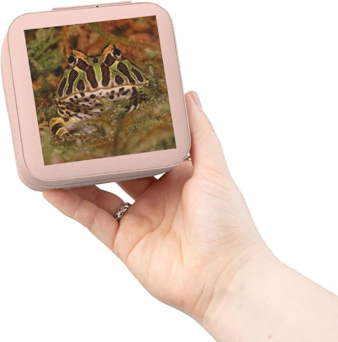3dRose Pacman frog, South American Horned frog - NA02 AJE0361 - Adam Jones Jewelry Travel Case Pink