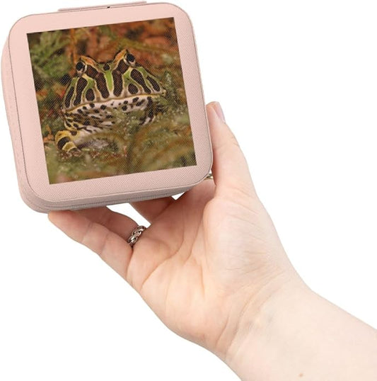 3dRose Pacman frog, South American Horned frog - NA02 AJE0361 - Adam Jones Jewelry Travel Case Pink