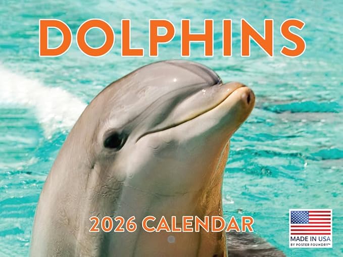Dolphin Calendar 2026 Monthly Wall Calender 12 Month | American Made In The USA