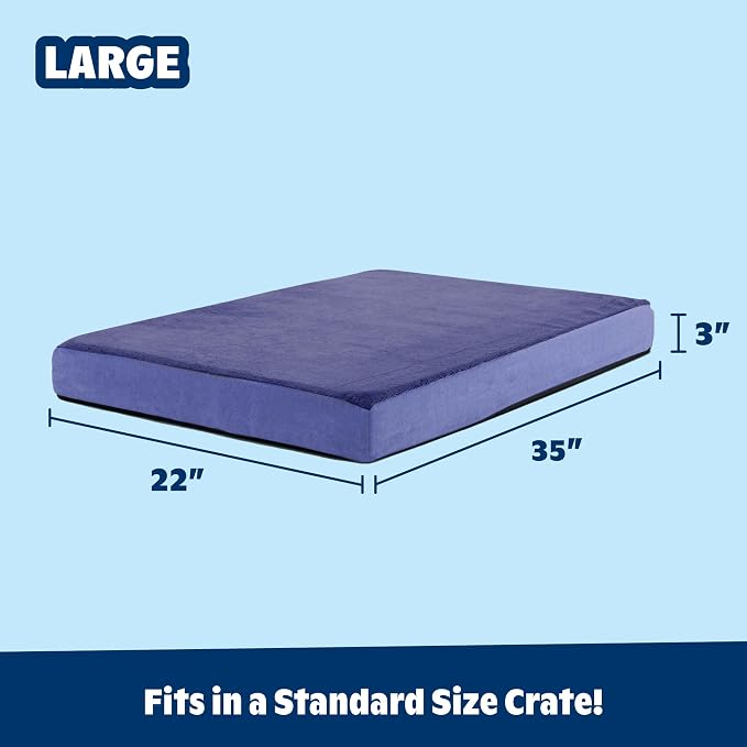 Barkbox Orthopedic Dog Bed with Memory Foam, Premium Comfort for Dogs and Puppies, Dog Bed for Joint Relief and Restful Sleep, Durable and Easy to Clean - Navy, Large | with Memory Foam - Comfortable, Durable & Machine Washable Pet Bed - Navy