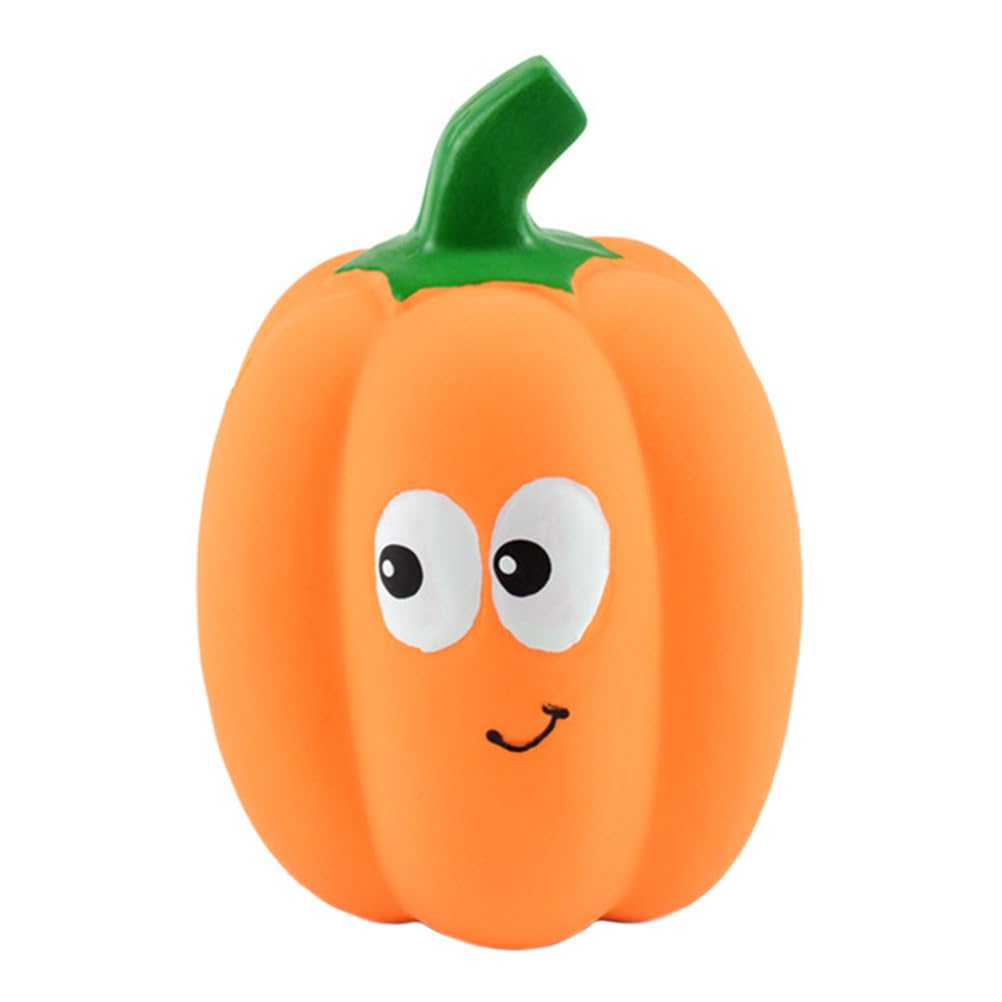 balacoo Squeaky Dog Toys - Latex Pumpkin Dog Toys for Small Dogs Halloween Dog Toys Puppy Chew Ball with Squeaker Dog Grinding Teeth Toy Pet Interactive Play
