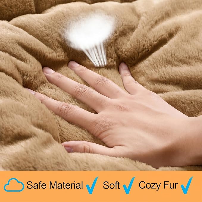 Dog Crate Pad Washable Dog Bed for Crate Medium Cozy Mat 36-Inch Camel | Ultra Soft Kennel Pad,Anti-Slip Bottom,Fits for Most Metal Crates,Comfortable Sleeping Pet Mat