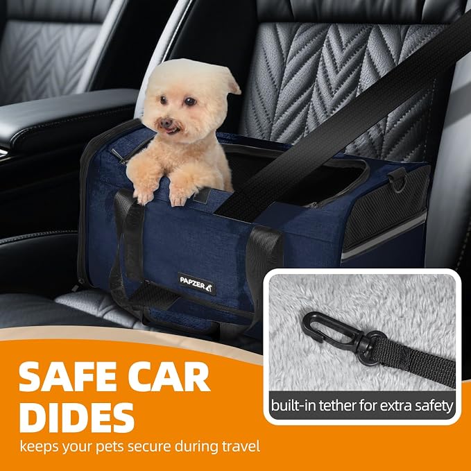Cat Carrier for Travel, Soft-Sided, Top Loading, Privacy Curtain, to 20 lbs | Medium Pet Carry Bag Nervous Cat, Vet Visits Car Transport, Luggage Sleeve Suitcase Attachable Small Puppy Crate Kennel Navy